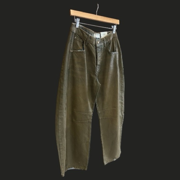NWT Free People We The Free Good Luck Coated Barrel Jeans New Moon 25 - Picture 6 of 16